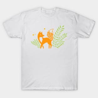 Whimsical Foxes and Mushroom Meadow T-Shirt